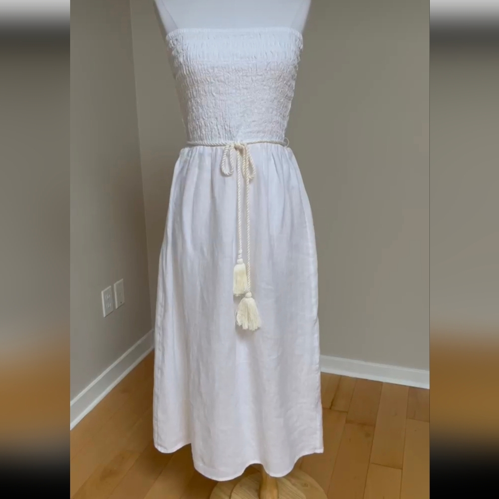 J crew medium strapless dress with belt